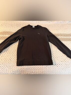 Puma Men's Black Crewneck Pullover with Tonal Logo